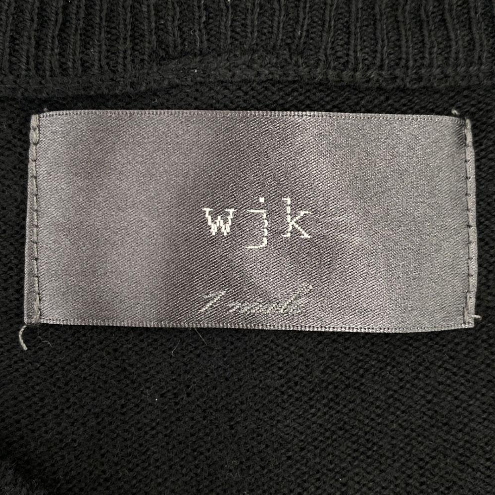 wjk Long sleeve V neck sweater L black knit Men's Used