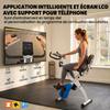 SPORTNOW Foldable Exercise Bike 4 In 1 Silent Fitness Bike Connected Kinomap Bluetooth and Zwift 105x53.5x109cm Blue