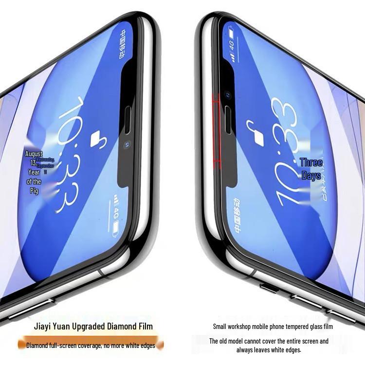 Apple 11/11 Pro Max Full-Cover Tempered Screen Protector - Anti-Fingerprint, Anti-Blue Light, for XS/XR/Max.