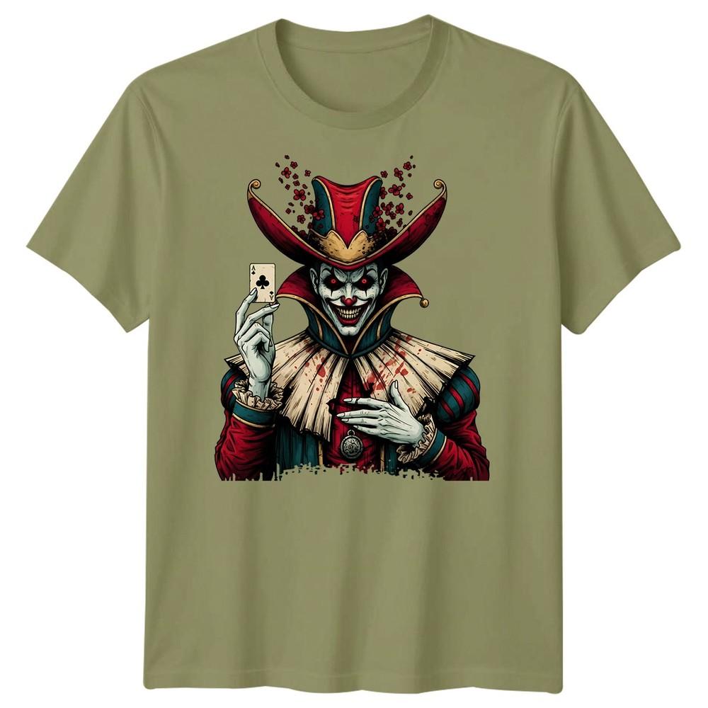 Jester Dark Clown Horror Unisexs Tshirt Ace Clubs Card
