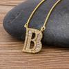 Nidin Light Luxury A-Z 26 Letters Necklace Zircon Pendant for Women Initials Name Necklace Fashion Party Wedding Jewelry Gift