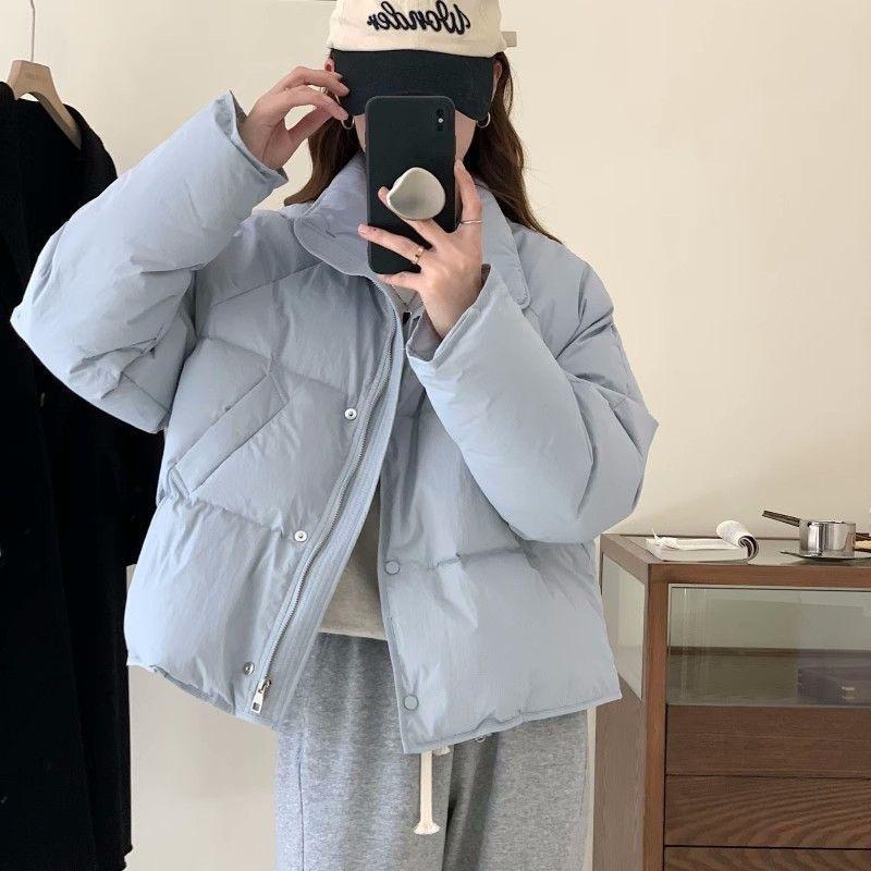 Down Jacket Women's Short New Korean Style Small Solid Color Fashionable Bread Coat Sweet Jacket