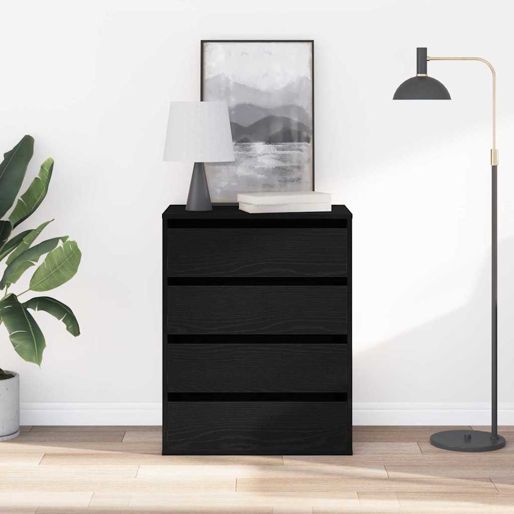 Drawer Chest Black 60 x 41 x 76 cm Engineered Wood