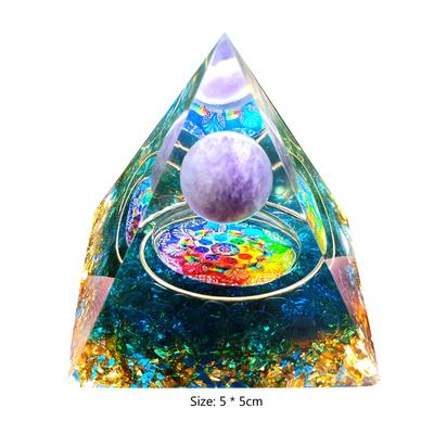 5cm Natural Orgonite Pyramid Crystals Orgone Energy Generator Desktop Ornaments Home Office Art Decoration Gift