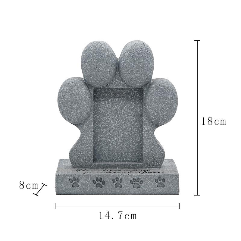 Pet Memorial Gifts - Pawprint Dog Memorial Gifts for Loss of Dog with Picture Frame, Pet Headstone Grave Markers with Sympathy