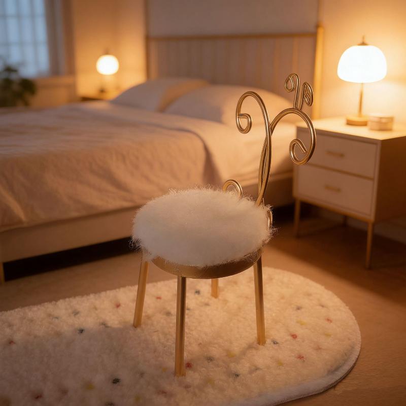 1Pcs Iron Art Back Chair Seat For DIY Scene Model Decoration 1:12 Scale Dollhouse Mini Chair Furniture Model Photo Props