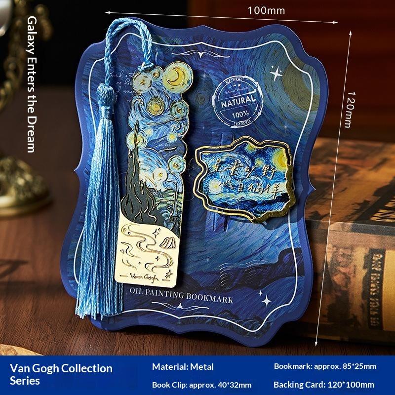 1/4Pcs Vintage Oil Painting Creative Metal Bookmark Bookmark Office School Supplies Funny Gift Stationery Items