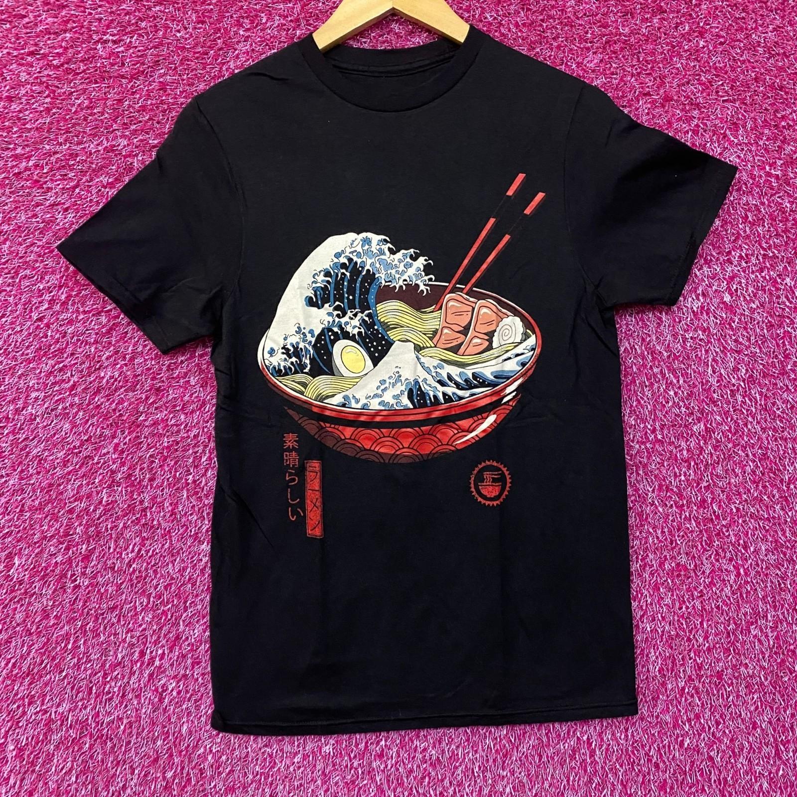 Threadless The Great Ramen Monster Wave of Kanagawa T-Shirt Small M