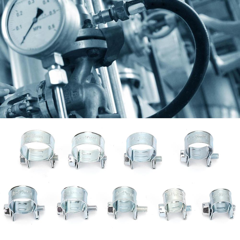 135PCS Zinc Plated Mini Fuel Hose Clamps Line Tube Pipe Clips 818mm