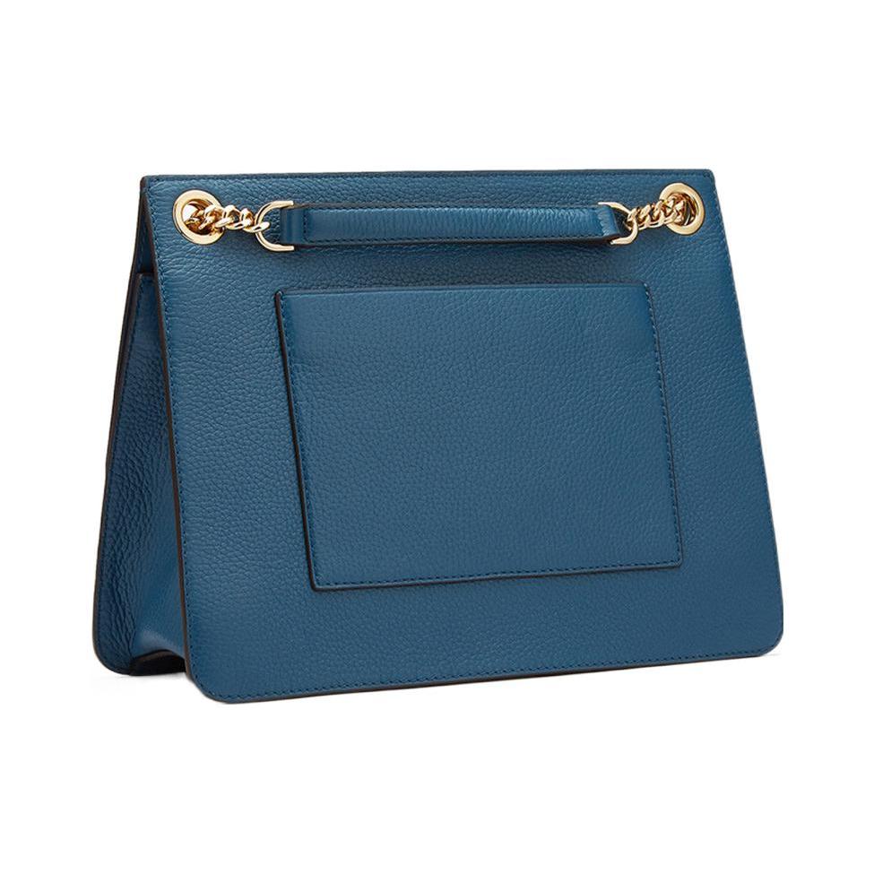 New MICHAEL KORS Kathy Cow Leather Small Square Bag Shoulder Bag, Crossbody Bag Medium Size Women's Dark Tweed Blue 35H8GY8F2L-538