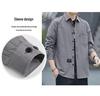 Men's Loose-Fit Non-Iron Cotton Shirt - Long Sleeve Casual Workwear for Spring & Autumn