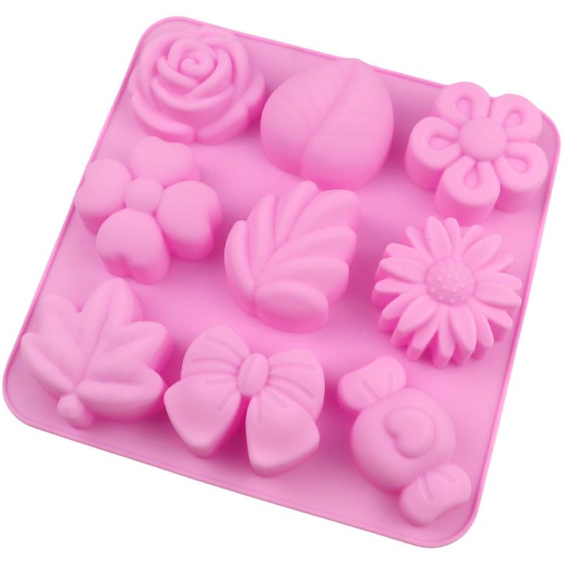 Rose Silicone Mold Flower Leaves Cake Decorating Tools Sunflower Bows Candy Ice Cube Tray Cupcake Topper Kitchen Accessories