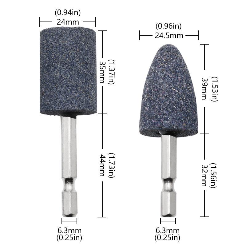 Brown Fused Alumina Cylindrical Conical Grinding Wheel Head for Electric Grinder with Hexagonal Shank