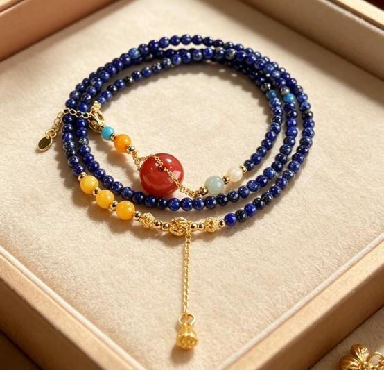 Trendy Convertible Multi-loop Necklace & Strand Bracelet Made of Crystal and Rhinestone