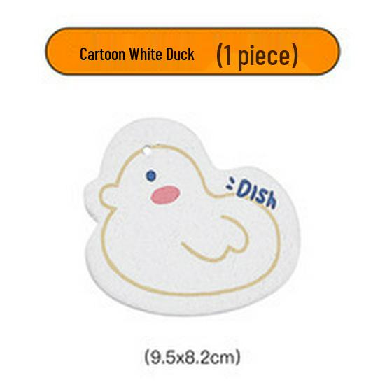 Cute Cartoon Wood Pulp Cotton Dishcloth - Quick-Drying, Lint-Free Kitchen Sponge & Oil-Repellent Scrubber.