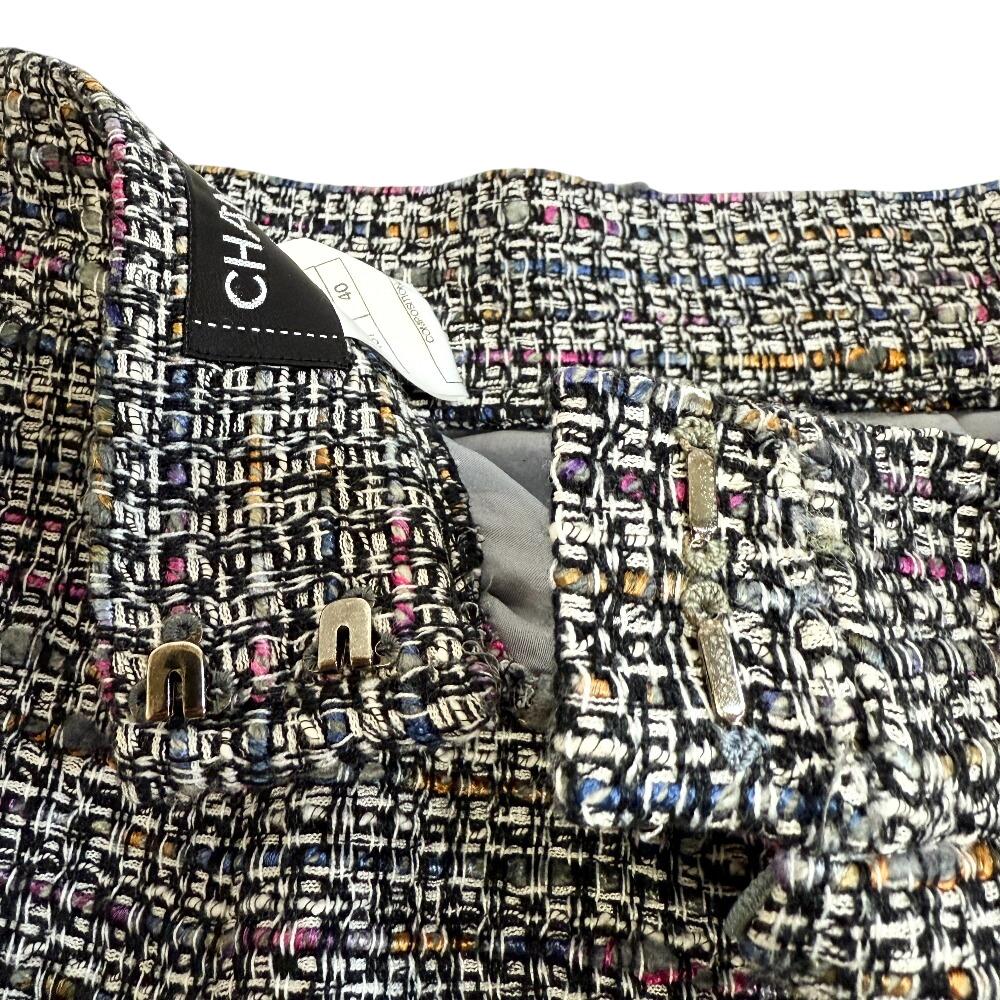 CHANEL P41038V29665 wool acrylic skirt gray acrylic Used