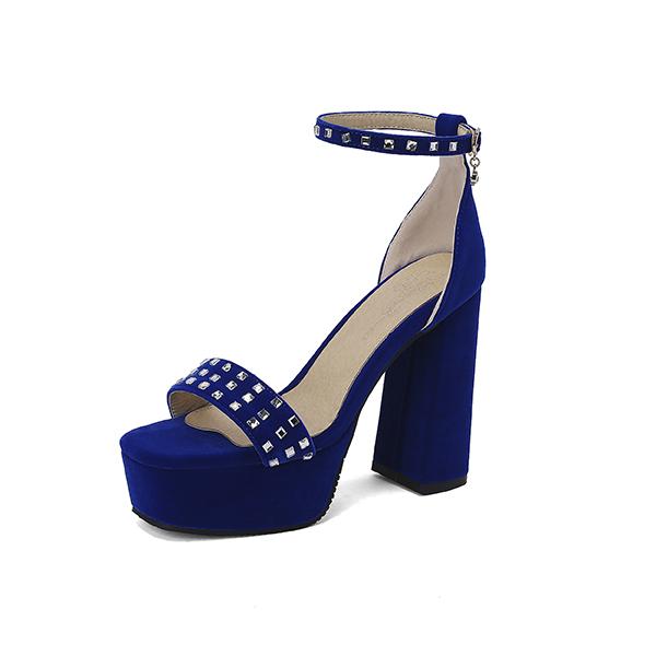 

Сине-красные женские босоножки на платформе на высоком каблуке, большой размер 50 35 синий