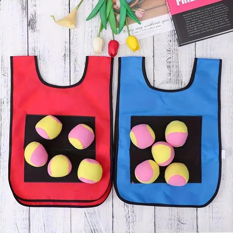 2pcs Games Vest with 10pcs Sticky Ball Outdoor Sports Props Party Favors Holiday Gifts Throw Catch Balls Funny Competition TMZ
