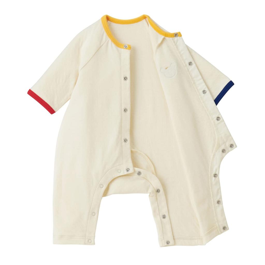 MIKIHOUSE HOT BISCUITS Coveralls for Boys and Size Girls, Ivory, 60cm, 70-1215-495