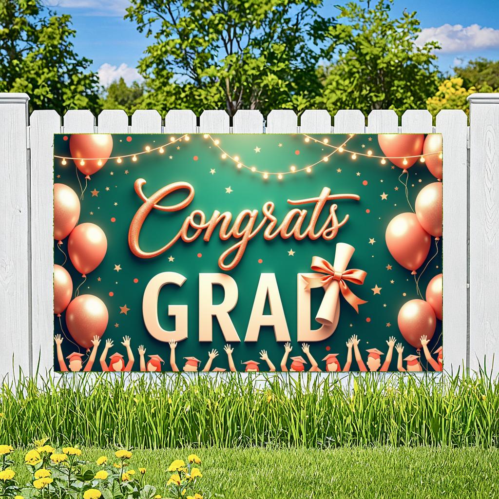 Graduation Party Graduation Cap Theme Event Banner Graduation Celebration Festive Lights For Party Backdrop Indoor Decoration