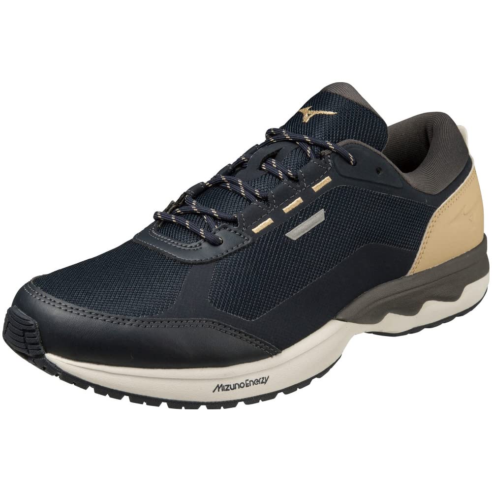 Mizuno WAVE XE-1 CrossE Energy Walking Shoes, Lightweight, Wide Fit, Casual Sneakers, Navy/Camel, Size 25.5 cm, 3E