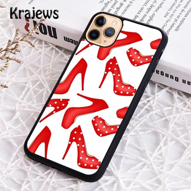 Krajews Red High Heel Shoes Cute Phone Case Cover For iPhone 17 Air 16 15 14 Plus 11 12 13 Pro Max Coque Shell Fundas