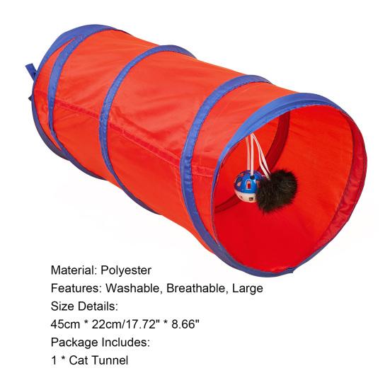 Tunnel Giocattolo per Gatti Yousheng con Palla di Peluche Spazio Ampio Pieghevole Tubo Giocattolo Tunnel per Gatti Piccoli Articoli per Gatti