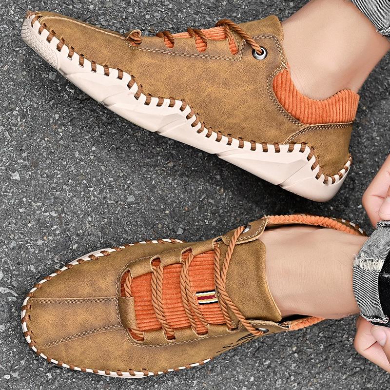 Plus Size 48 Man's Casual Shoes Microfiber Leather Mens Driving Wallking Shoes Loafers Outdoor Sports Sneakers