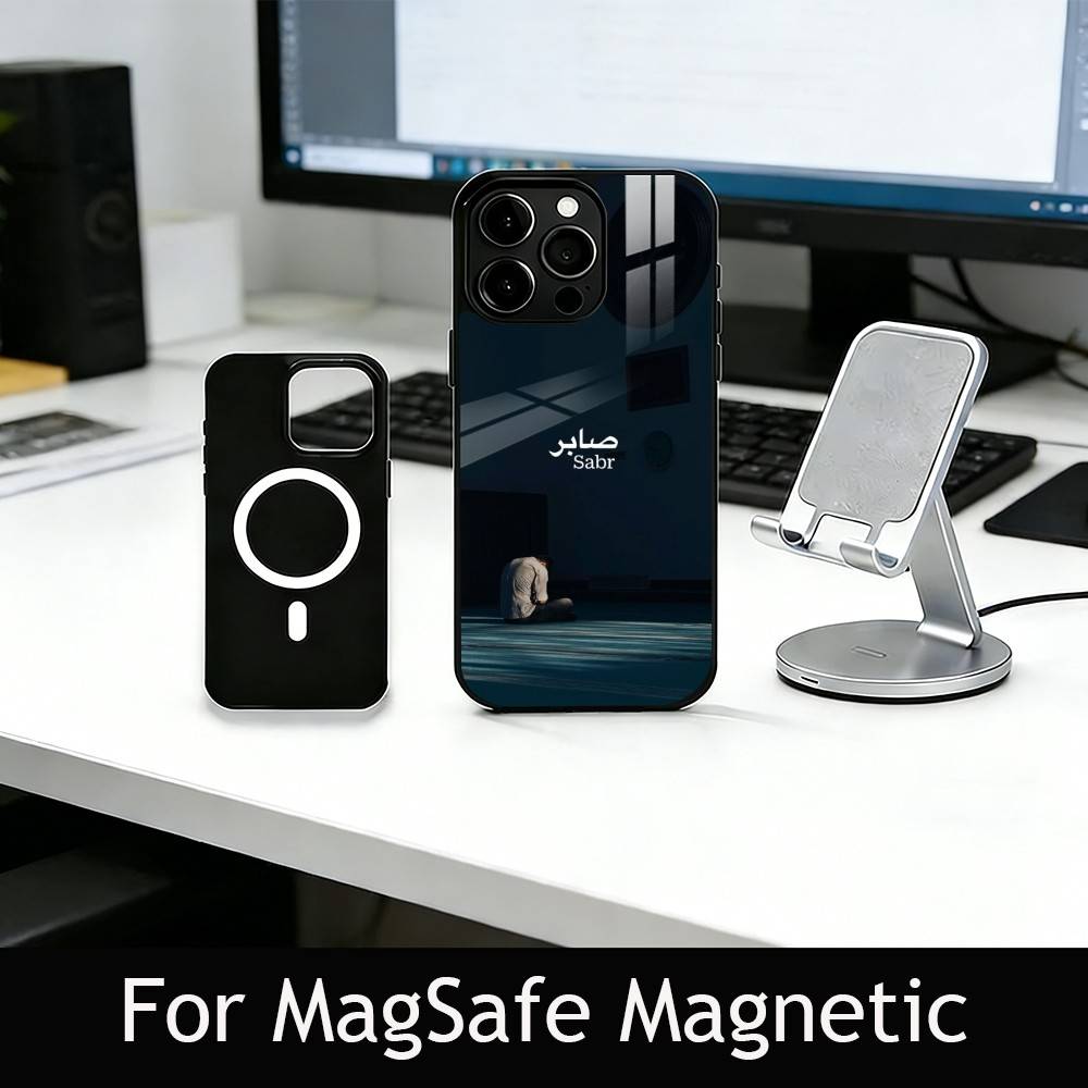 Sabr Patience Arabic Phone Case For iPhone17,16,15,14,13,12,11 Plus,Pro Magnetic with Magsafe Wireless Charging iPhone12mini