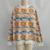 Autumn and Winter New Sweet and Cute Style Flower Jacquard Towel Embroidered Knitted Round Neck Thick Sweater for Women 3579 KTB