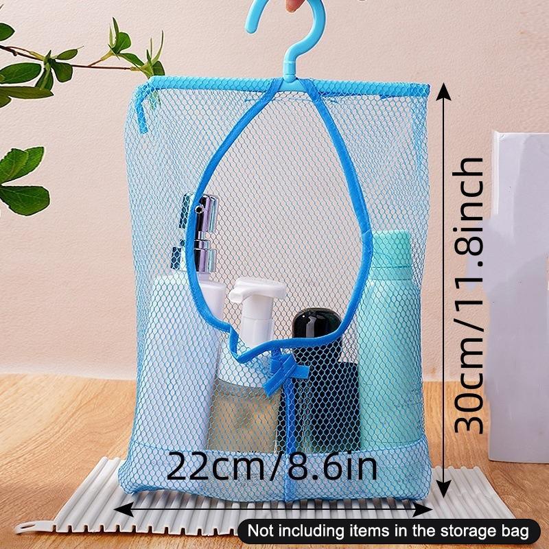 

1 шт. Многофункциональная подвесная сетчатая сумка для хранения, Полиэстер, Только ручная стирка, Компактный органайзер с легким доступом синий