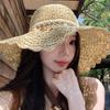 Women's Ethnic Style Woven Straw Sun Hat Large Brim Summer Beach Shade And Sun Protection Hat For 2026