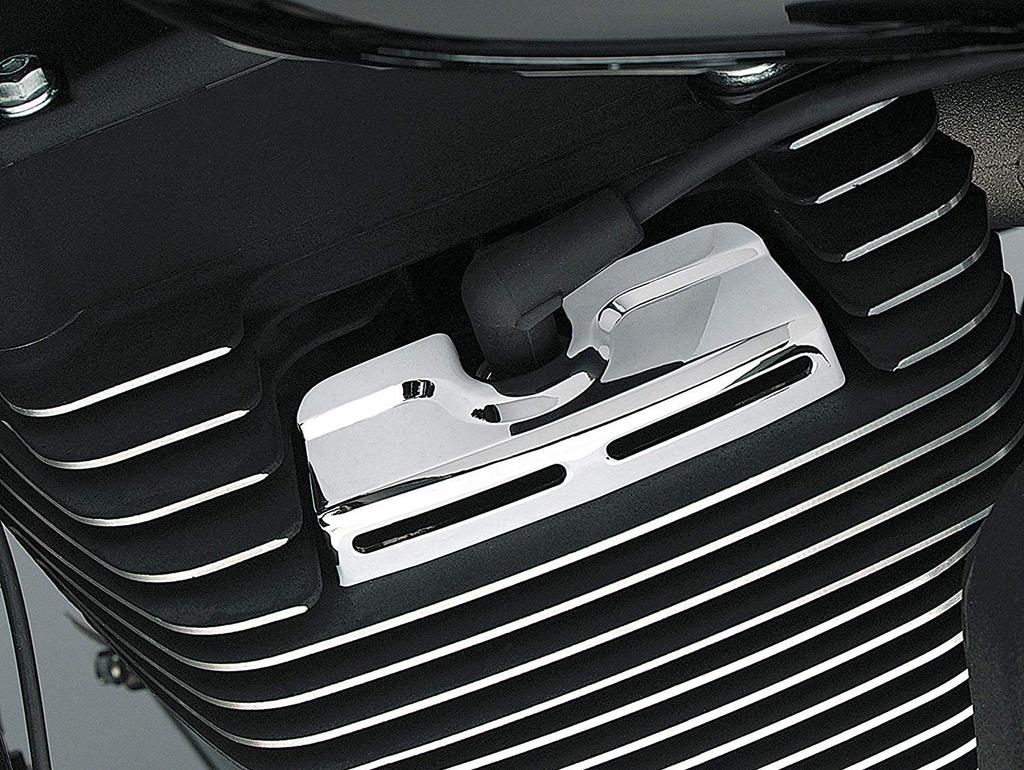 AQIMY Motorcycle Spark Plug Head Bolt Cover Aluminum Harley Softail Dyna Chrome