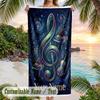 Music Nature Harmony Theme Quick Dry Beach Towel Custom Name Text Print Large Sand Resistant Towel Beach Vacation