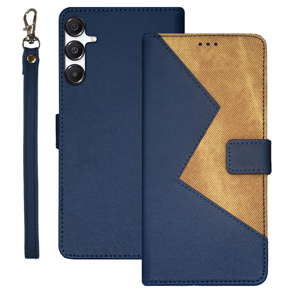 

For Samsung Galaxy A16 4G/5G Case Card Slots Splicing Color Leather Phone Cover Blue