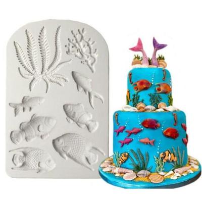 Stampo Modellante Pesce Pez Secco Fondant Cioccolato Fondant Fai da Te per Cucina Stampo in Silicone Animale Marino