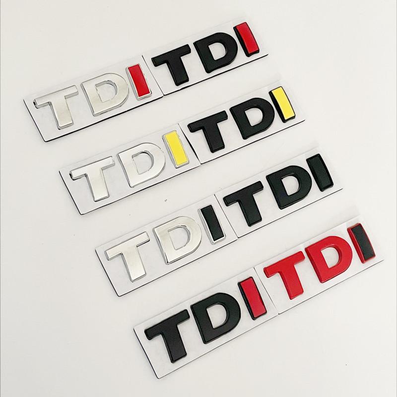 AAXT1 3D Metal TDI Letters Car Rear Trunk Badge Emblem Decals Sticker For Volkswagen VW T-ROC Passat Jetta Touareg Tiguan Polo CC Bora