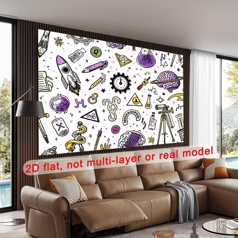 Science Lab Doodle Backdrop, STEM Classroom Photography Background
