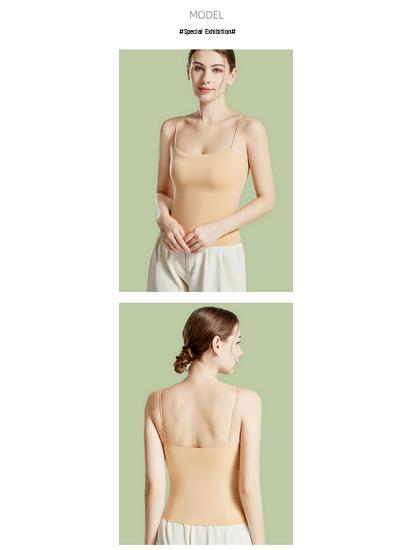 2025 New Summer Plus Size Backless Cami Tank Top with Breast Pads – All-in-One Bandeau Lingerie for Women