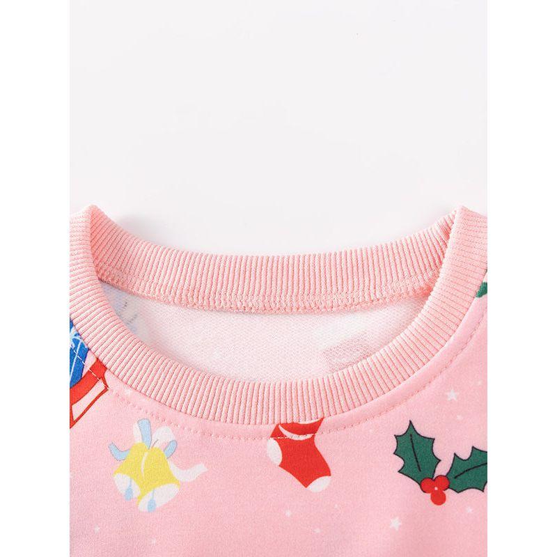 Little Maven Christmas Girls' Sweatshirt Cute Autum Long-Sleeved Girls' Top Round Neck Printed Kidsren's Sweatshirt