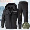 Outdoor Autumn and Winter Plus Velvet Thickened Overalls Suit Men's Cold-proof Warm Jacket Water-repellent