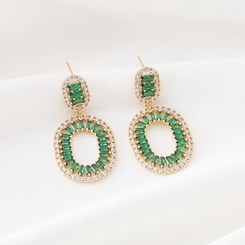 

Летние женские роскошные и нишевые серьги преувеличенного дизайна с инкрустацией цирконами, персонализированные и универсальные простые серьги