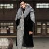 Men's Long Mink Fur Trench Coat - Winter Warm Casual Plus Size European & American Style