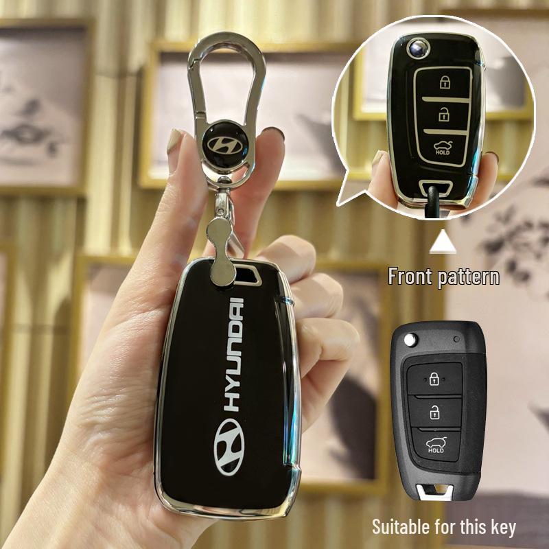 Hyundai Key Case for Elantra, Verna, Santa Fe, Mistra - Protective Shell with Buckle, Suitable for 20 Models