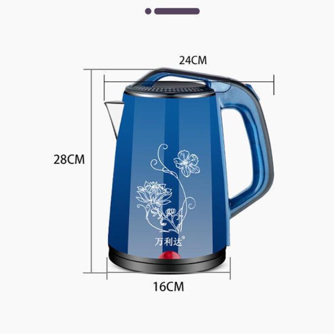 2.3L Heat Preservation Electric Kettle Household Anti-dry-burning Large-capacity Kettle Double-layer Anti-scalding Stainless Steel Kettle