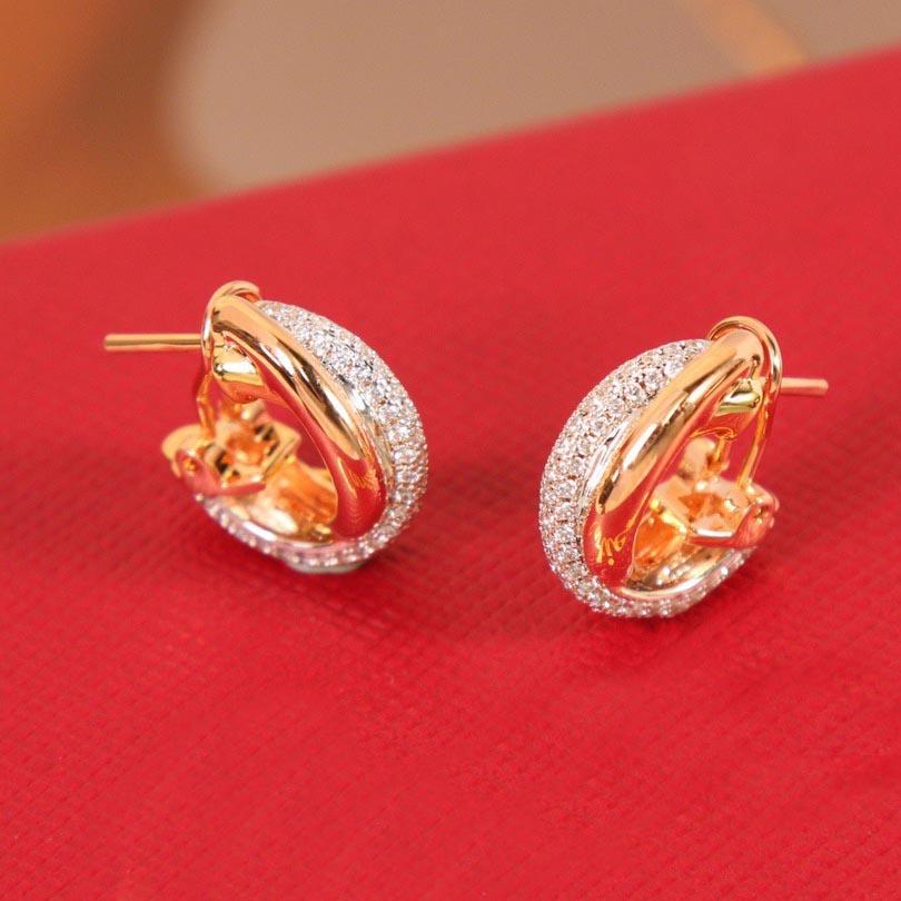 New Hot Brand Vintage Diamond Earring for Women Luxury Jewelry Designer Eardrop Fashion Lady Party Electroplate Stud Earrings