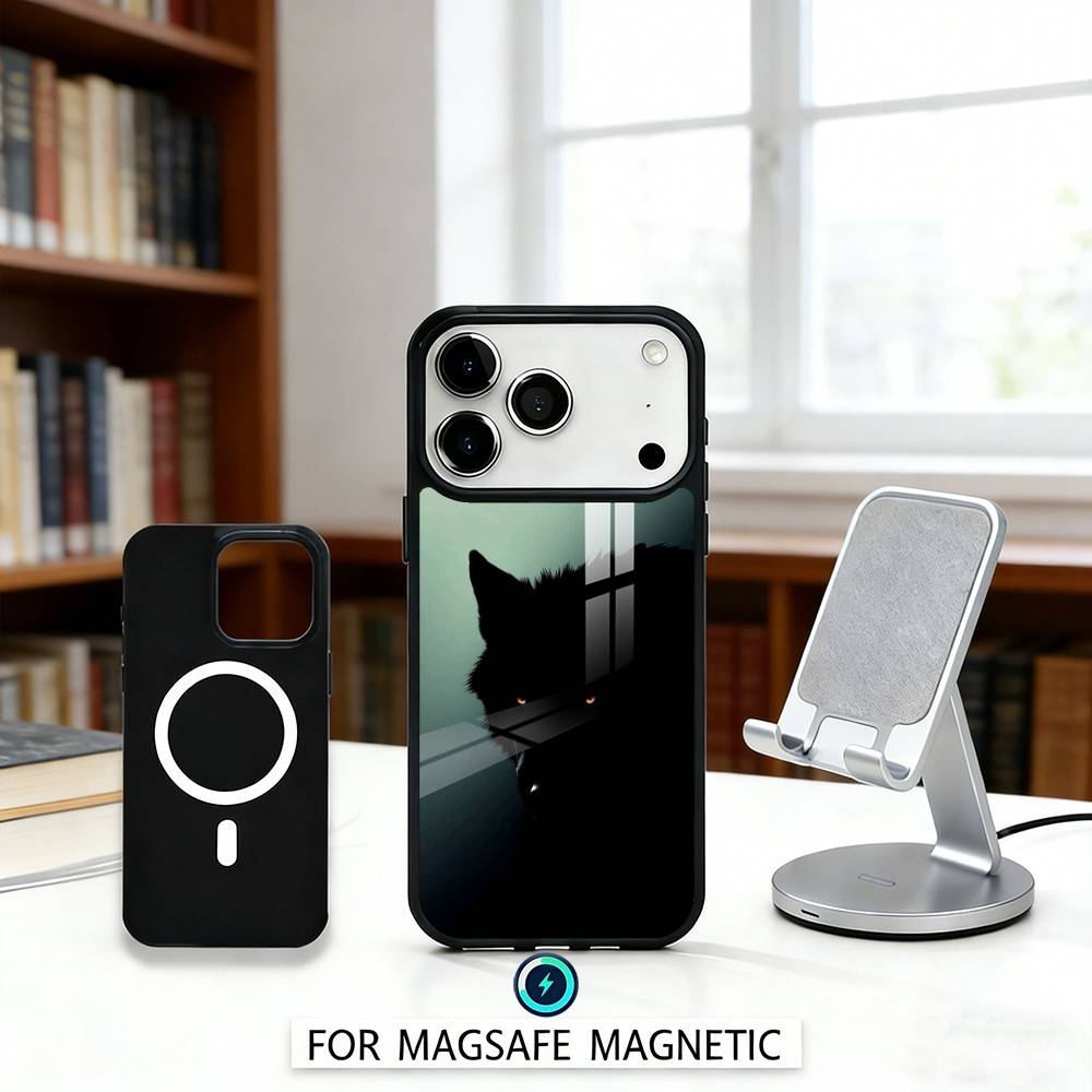 1pc Wolf Phone Case For iPhone 17,16,15,14,13,12,Pro,Max For Magsafe Magnetic Wireless Charging