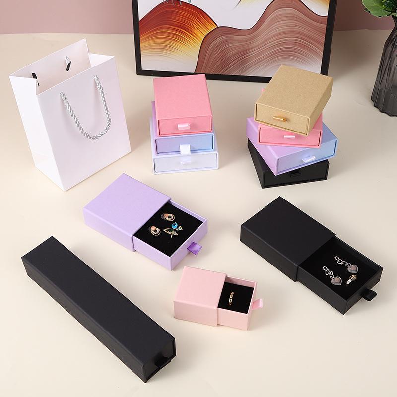 In-Stock Paper Packaging Jewelry Box for Necklace, Bracelet, Earrings - Cross-Border Hot-Selling Pull-Out Design