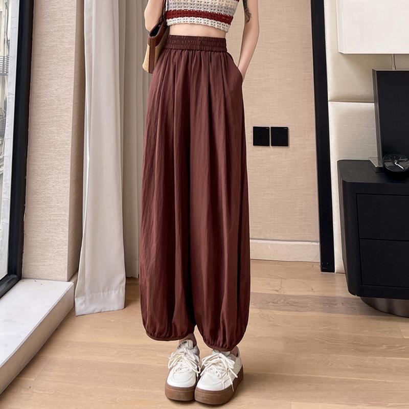 Women Cotton Linen Sweatpants Loose Lazy Ice Silk Thin Summer Lantern Trousers Casual Sunscreen Japan Yamamoto Wide Leg Pants