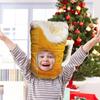 Plush Beer Mug Hat Plush Funny Cup Yellow Beer Plush Hat Toy Cartoon Full Headgear Caps Cosplay Costume Party Photo Props
